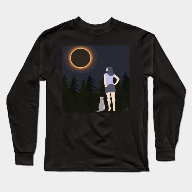 Solar Eclipse Long Sleeve T-Shirt by Annabalynne